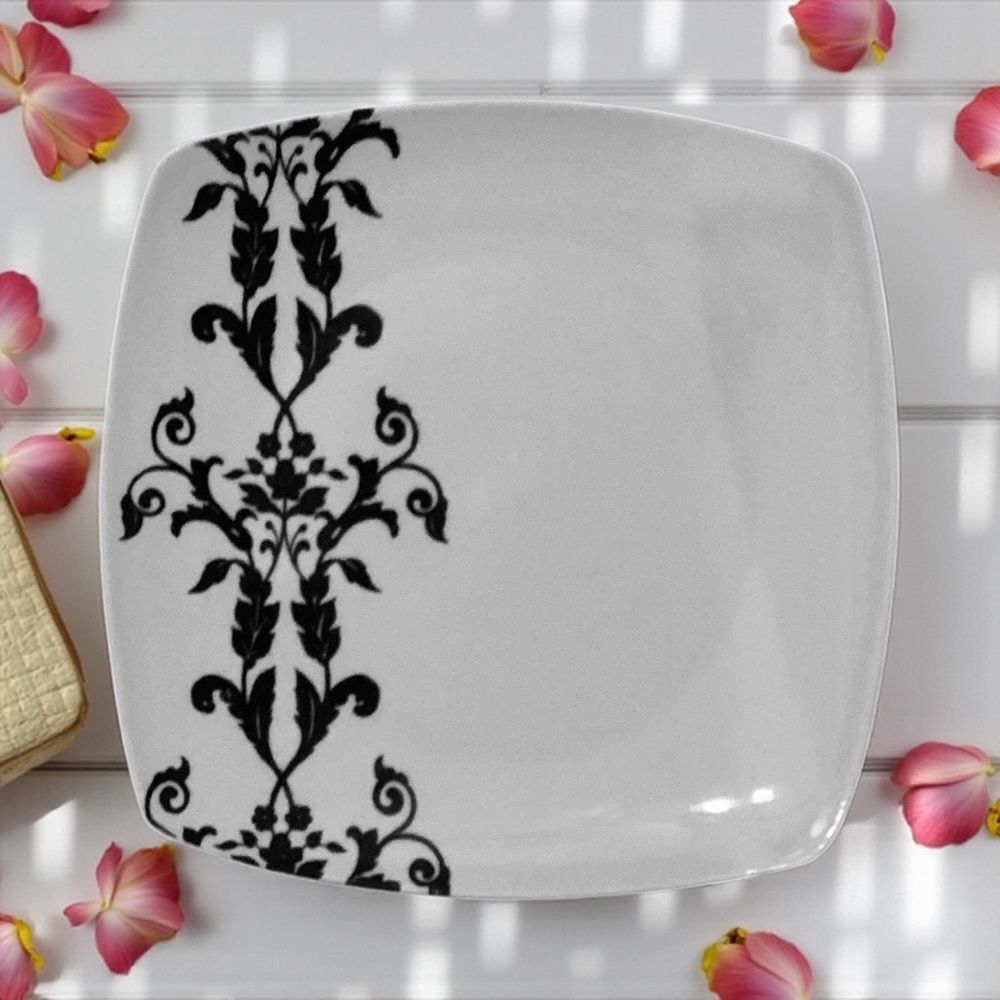 Coventry Porcelain Antoinette Black Scroll Design Dinner Plate Replacement